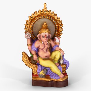 Ganesha Colored Statue C4D