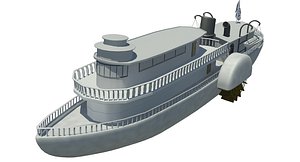 paddlewheel ship 3d model