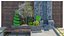 Composição de jardim zen com parede de água ao ar livre