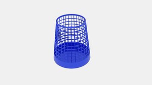 wireframe taper cylinder bin 3d model