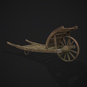 Wooden Wheelbarrow 3D model