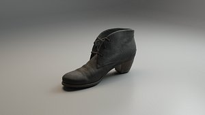 Women Black Ankle Boot 3D model