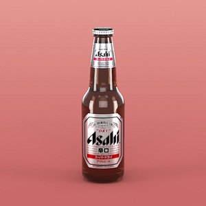 Asahi Dry Beer Bottle 3D model