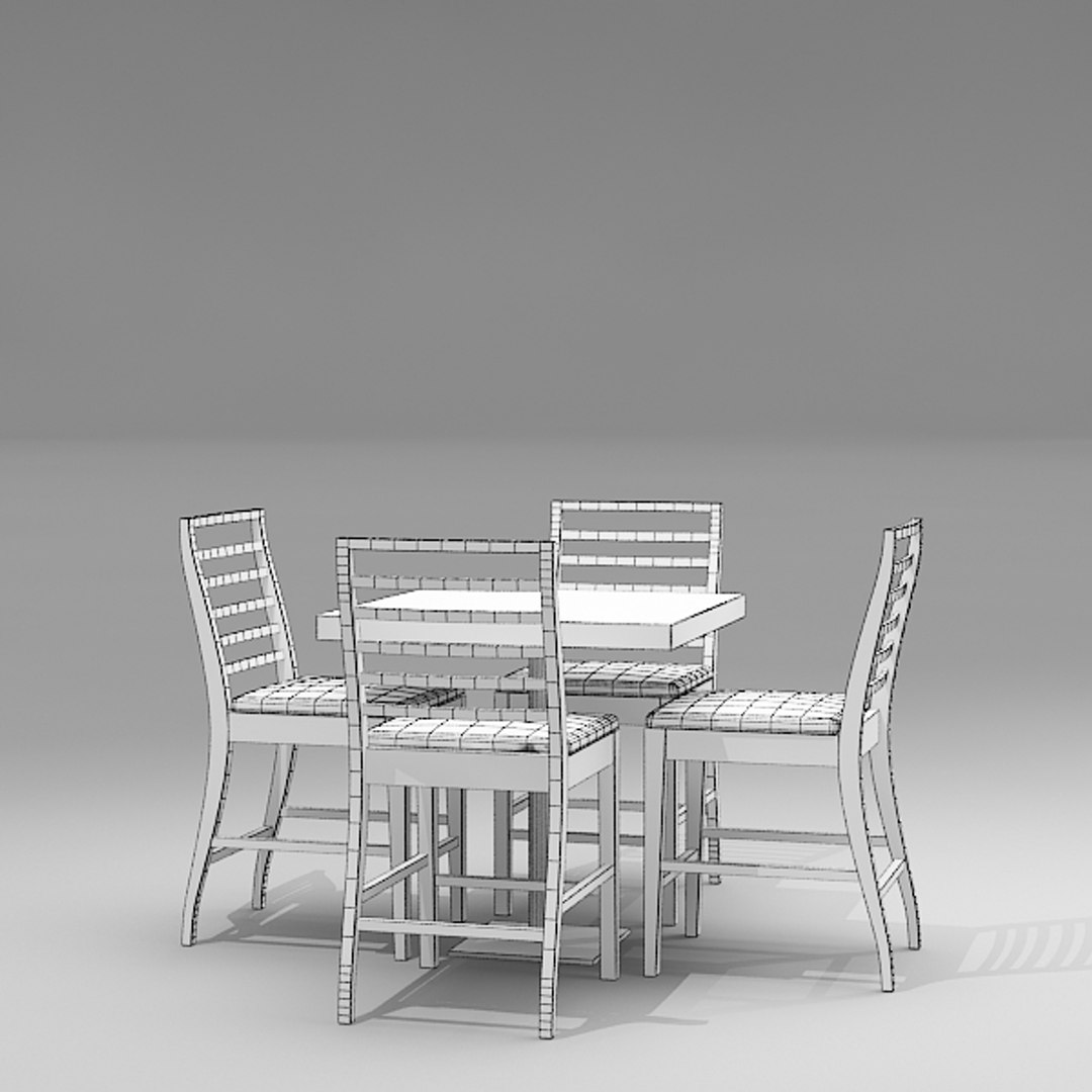 3d Cafe Bar Chair Table