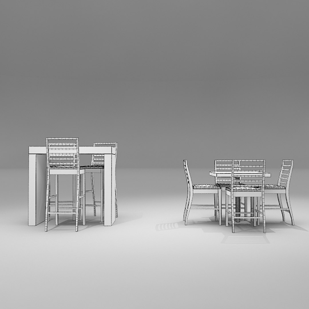 3d Cafe Bar Chair Table