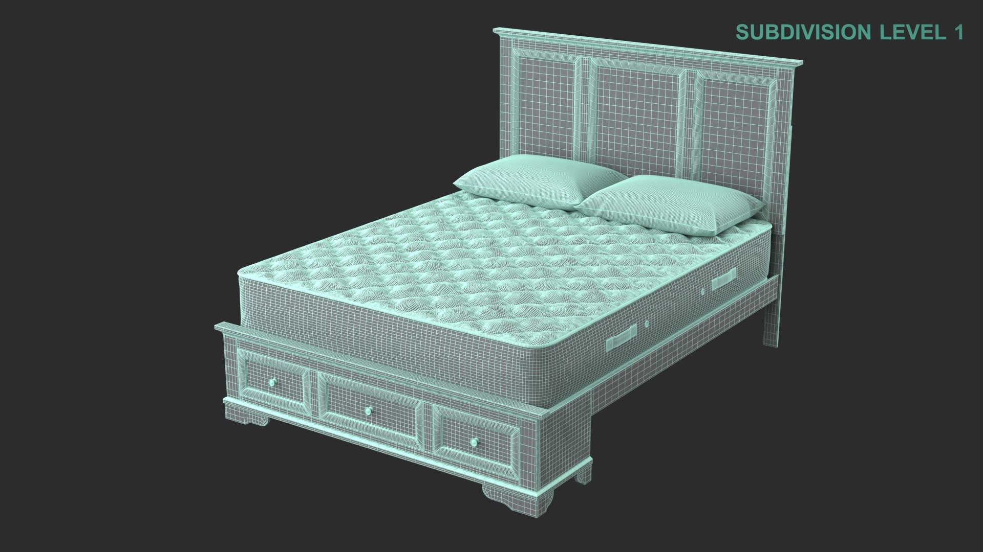 Queen Size Bed 3d Model Turbosquid 2046588