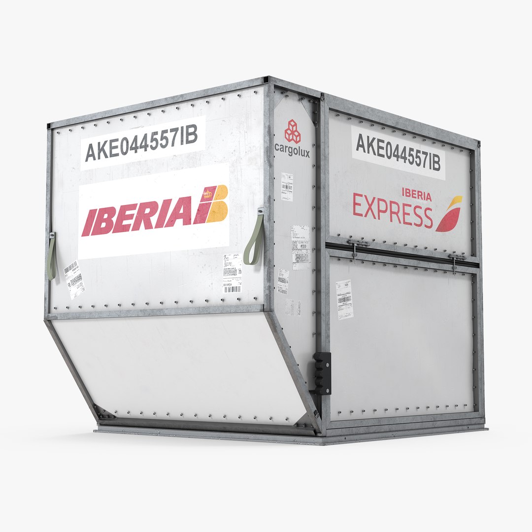 Airport Container Iberia Cargo 3D model preview