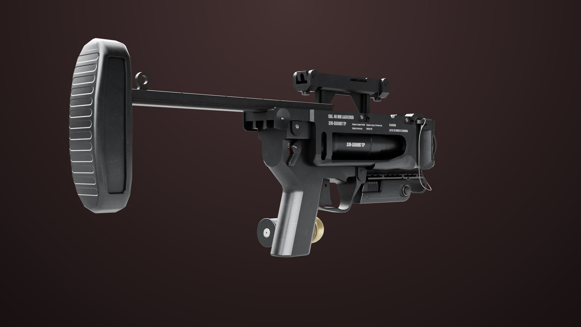 Grenade Launcher 04 Black Generic All PBR Unity UE Textures 3D ...