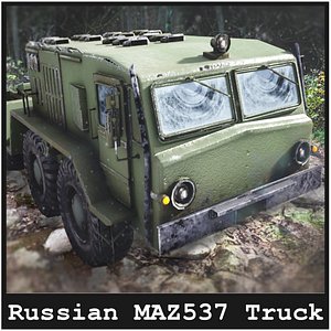 3D Functional MAZ537  Battle Truck  6 Versions