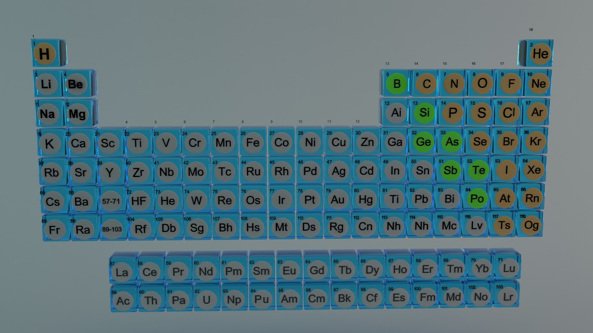 3D Periodic Table Glass - TurboSquid 1610193