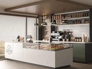 Coffeeshop Coffeehouse Cashier Barista Station Coffee shop 3D