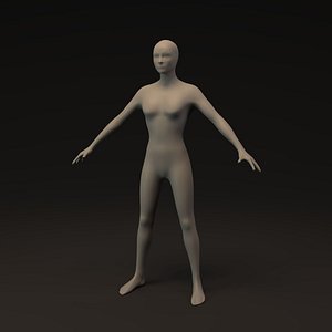 Human Female - Slender Woman Lo Poly Base Mesh