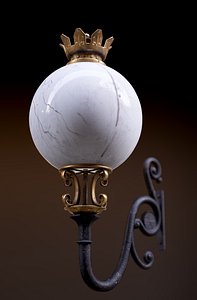 3D Old Victorian Wall Street Lantern 8K model