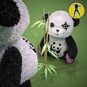 teddy panda bear 3d model