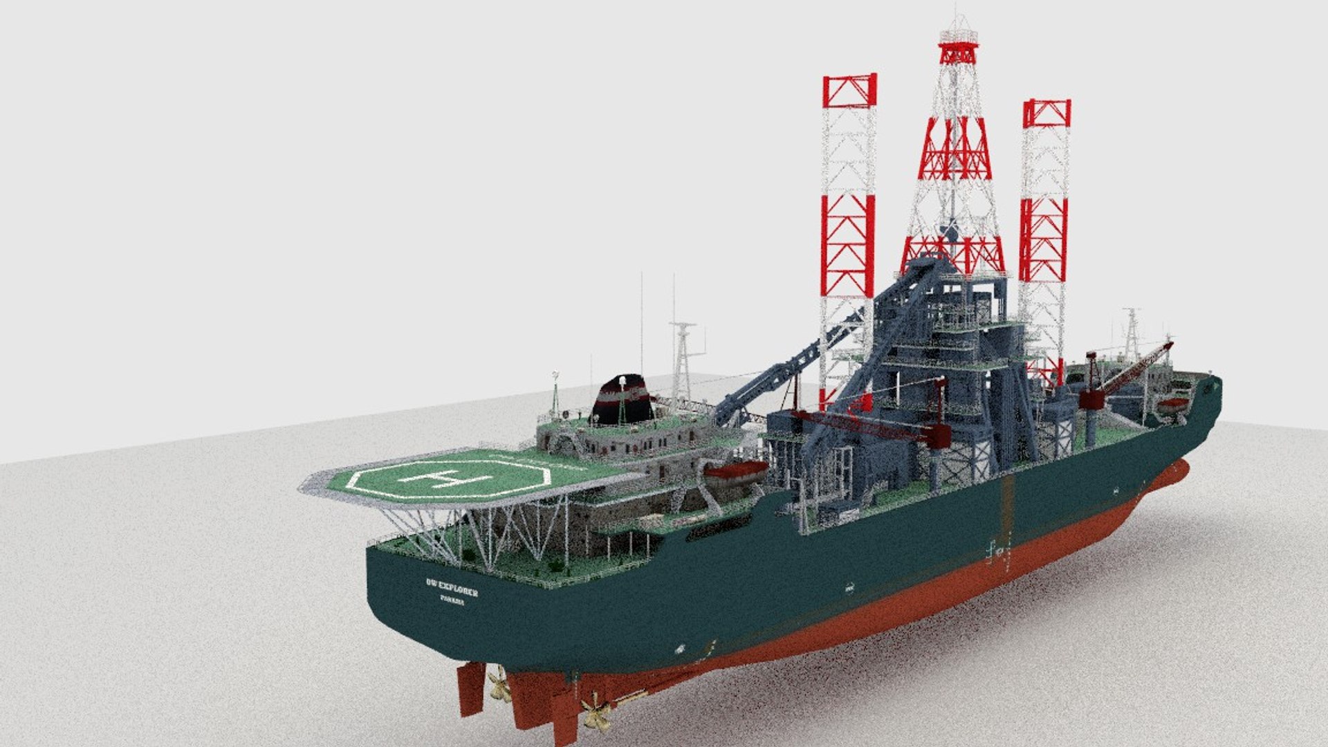 Drillship Drill Ship 3d Model