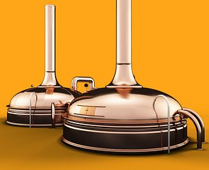 3d copper beer kettle model