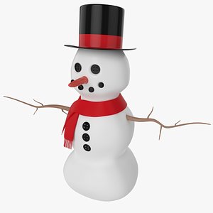 cartoon snowman 3D model