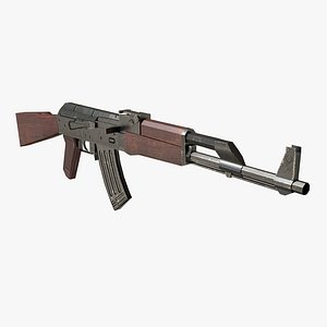 3D Assault Rifle AK 47 Low Poly