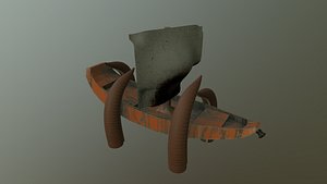 Ship with tentacle