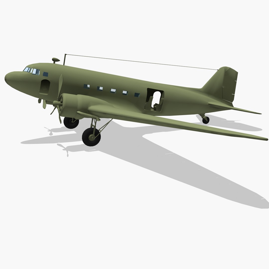 3d Li-2 Dc-3 Aircraft