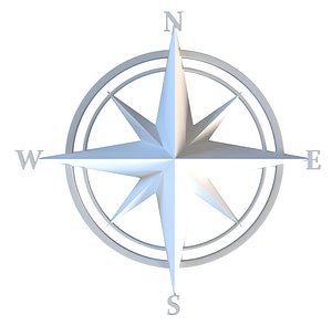 3D Compass Rose model