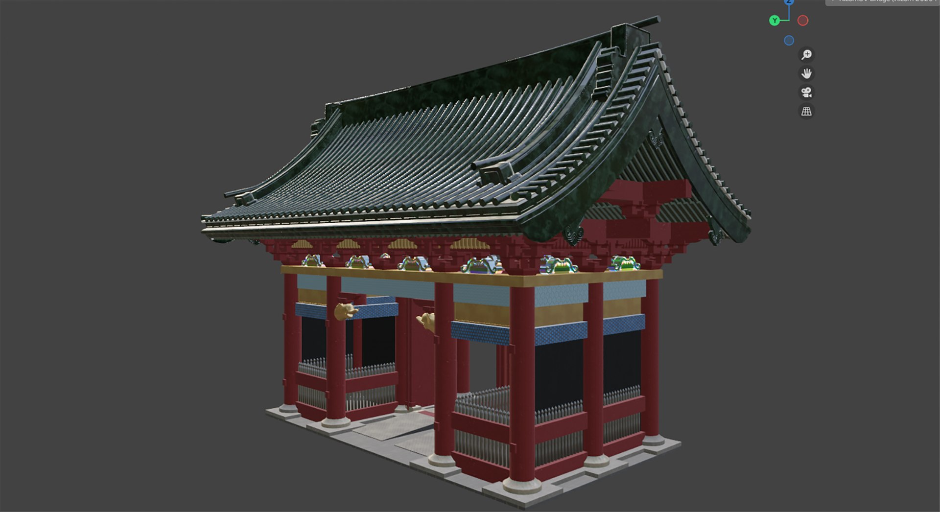 3D model Nikko Toshogu Yomeimon Gate https://p.turbosquid.com/ts-thumb/h1/jfo7Bg/IH/side/png/1753010750/1920x1080/fit_q87/286e86870d3f0e3cb101b97d13db029a85367803/side.jpg