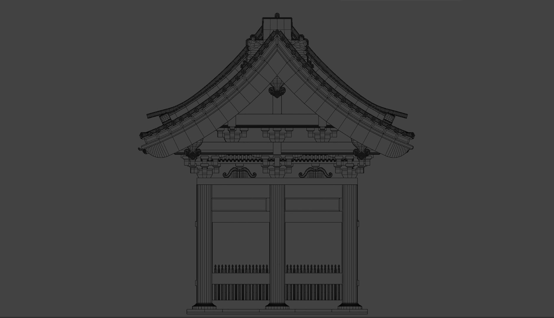 3D model Nikko Toshogu Yomeimon Gate https://p.turbosquid.com/ts-thumb/h1/jfo7Bg/Zi/wireframe3/png/1753009982/1920x1080/fit_q87/e8f7ff2f74f57a07ce12ee445de04df2be848b60/wireframe3.jpg