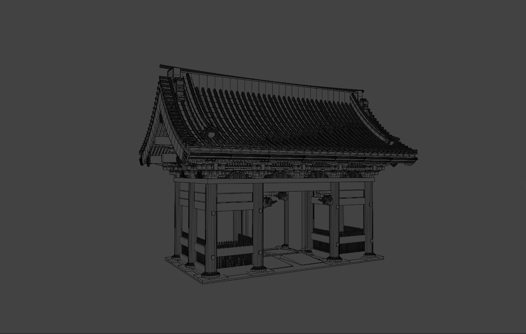 3D model Nikko Toshogu Yomeimon Gate https://p.turbosquid.com/ts-thumb/h1/jfo7Bg/bE/wireframe/png/1753009982/1920x1080/fit_q87/5b31952568983e9d4db48789073bc7b6857456dd/wireframe.jpg