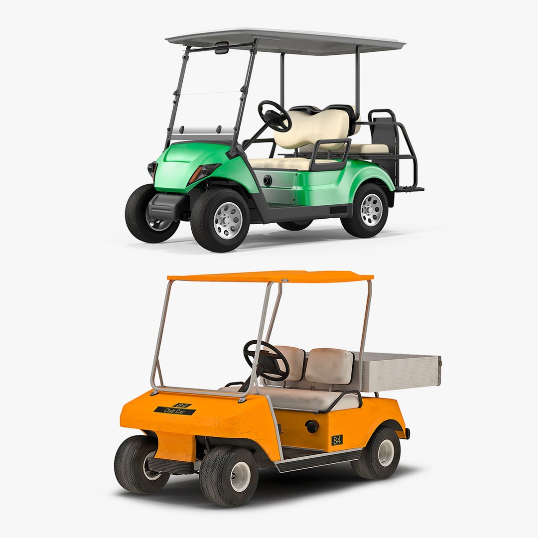 Golf Cars Collection 3D model preview