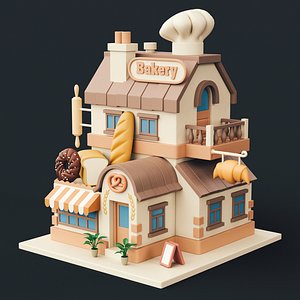 Cartoon Bakery 01 3D
