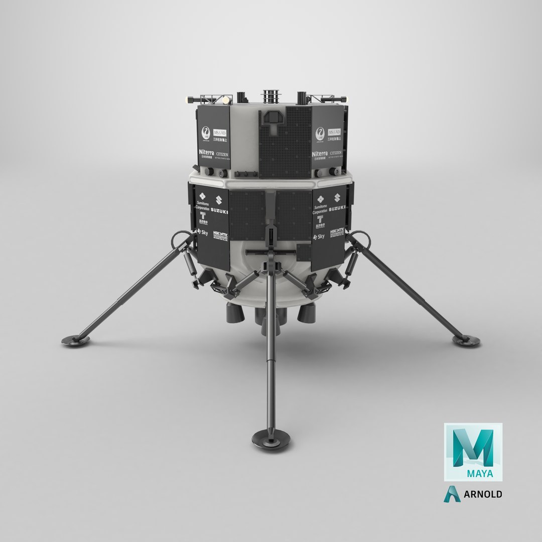 3D Lunar Lander Hakuto-R PBR https://p.turbosquid.com/ts-thumb/h1/upA0UY/Ur/stemcell_maya_arnold_render/png/1752091819/1920x1080/fit_q87/7d1938fb61f66aafe770efeb04147ea0362c1793/stemcell_maya_arnold_render.jpg