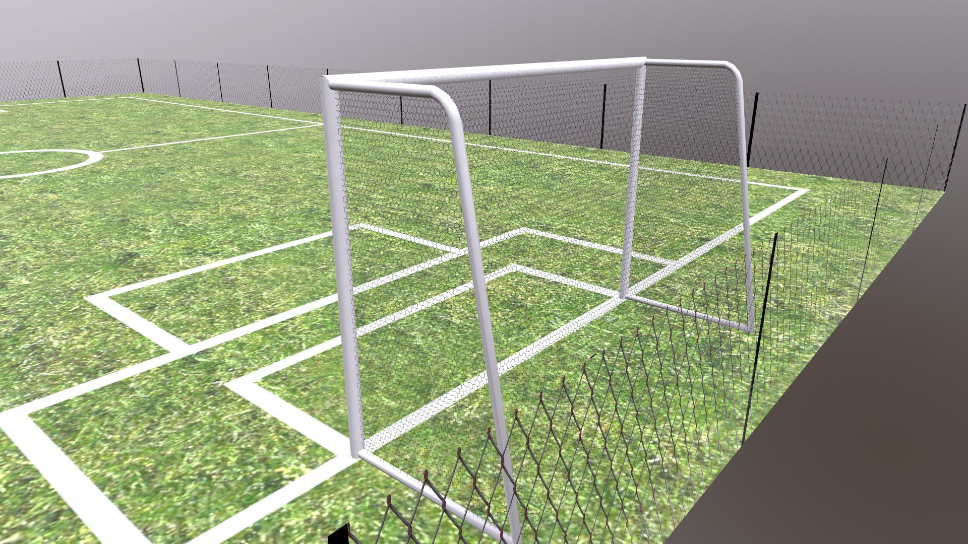 3D Football Field Low Poly - TurboSquid 2391626