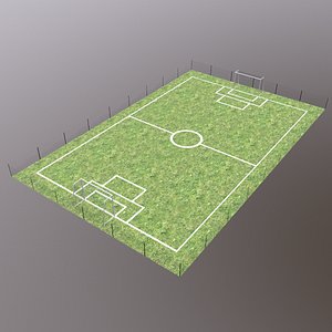 3D Football Field Low Poly