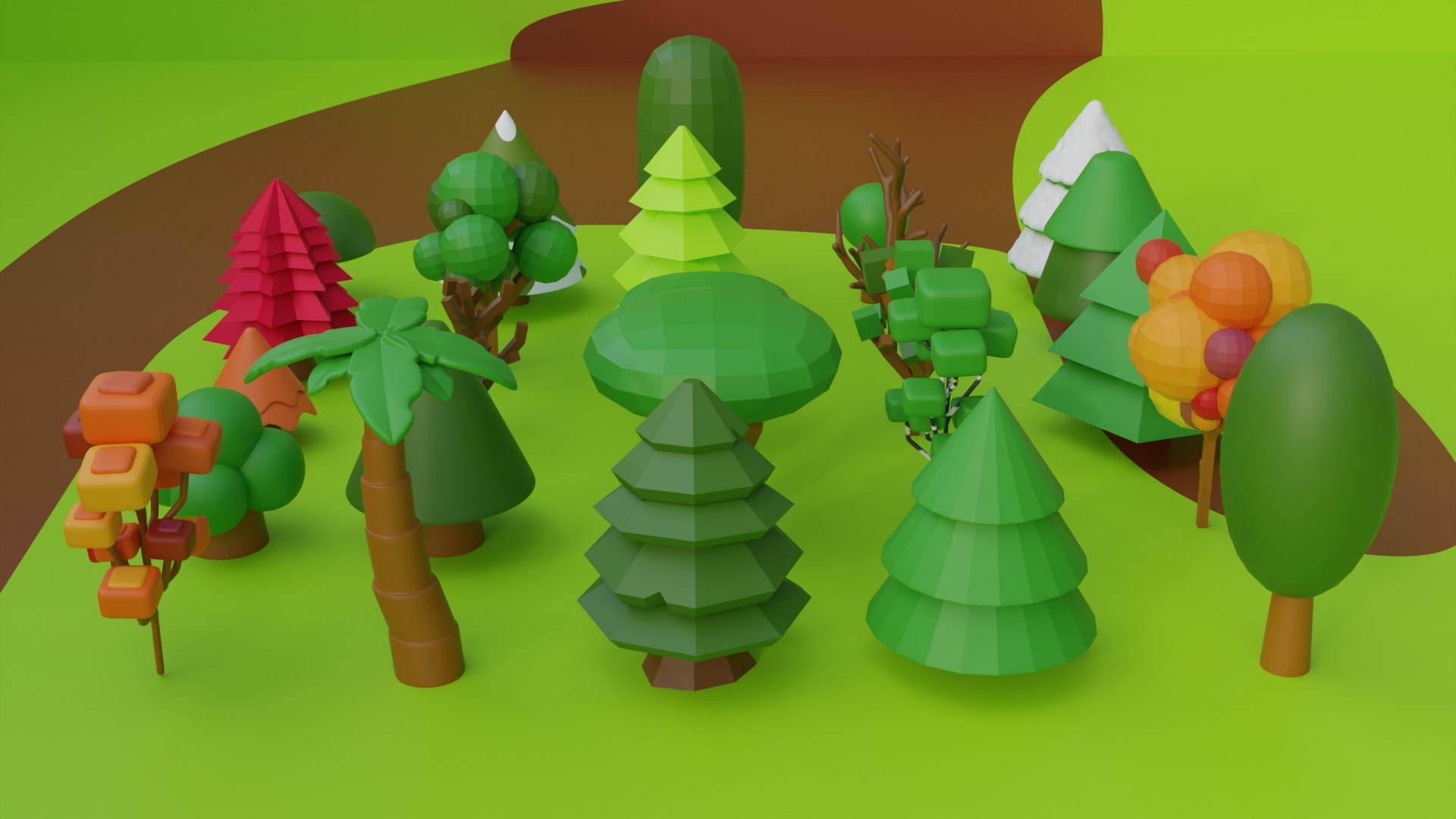 3D Model Low Poly Tree Pack - TurboSquid 2169348