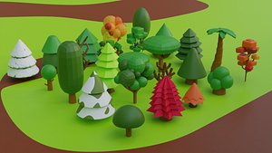 3D model Low Poly Tree Pack