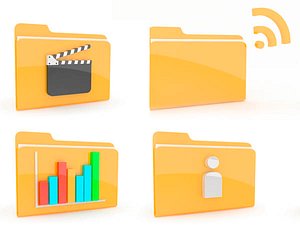 3d model of folders icons