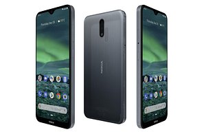 3D Nokia 2 3 Gray Low Poly model