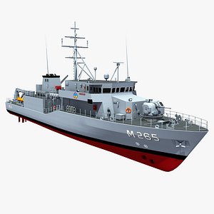 3D model Turkish AYDIN Class Mine Ship - TCG ALANYA