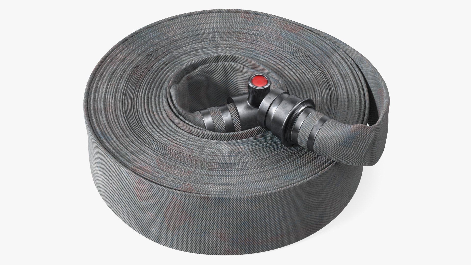 Neatly Coiled Fire Hose Used 3D model preview