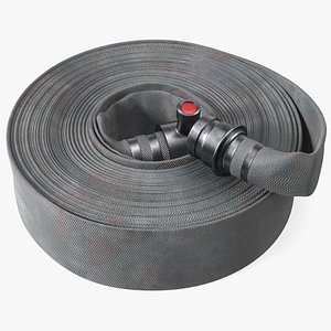 Neatly Coiled Fire Hose Used 3D model