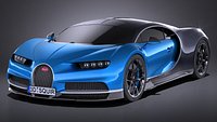 HQ LowPoly Bugatti Chiron 2017