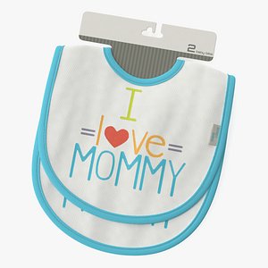 3D I Love Mommy Baby Bibs on Hanger model