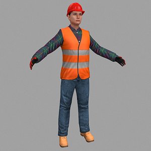 3D female worker model