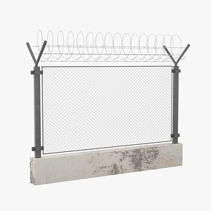 3D New High Security Razor Barbed Wire Fence 3ds Max model