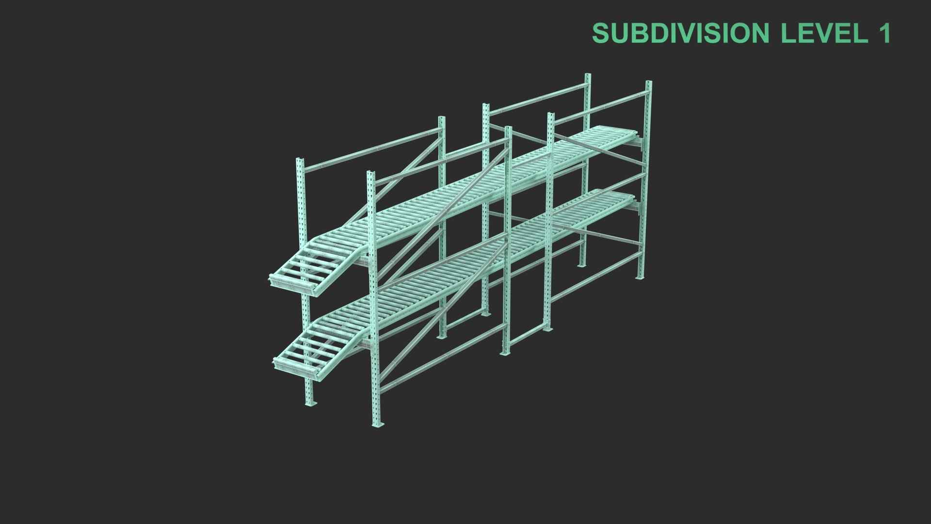 3D model Warehouse Multiple Stage Conveyor Rack https://p.turbosquid.com/ts-thumb/h2/O1g5Am/wc/wireframe_0004/jpg/1768995244/1920x1080/fit_q87/26a8b8e4e23a4893c68a064c4251e1a6e1ddc40e/wireframe_0004.jpg