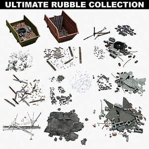 rubble debris construction 3d model