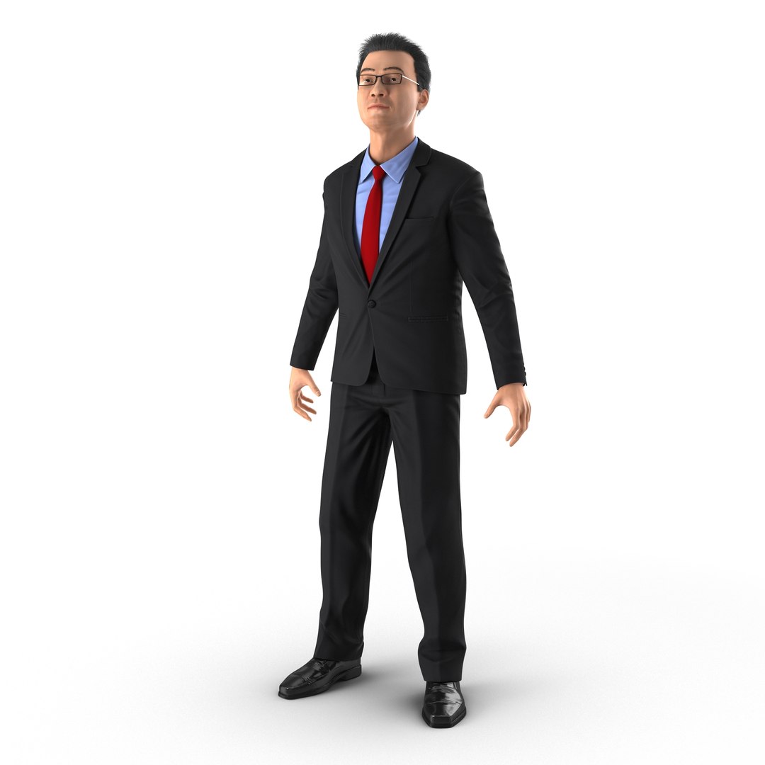 Asian Businessman Rigged 2 3D Model preview