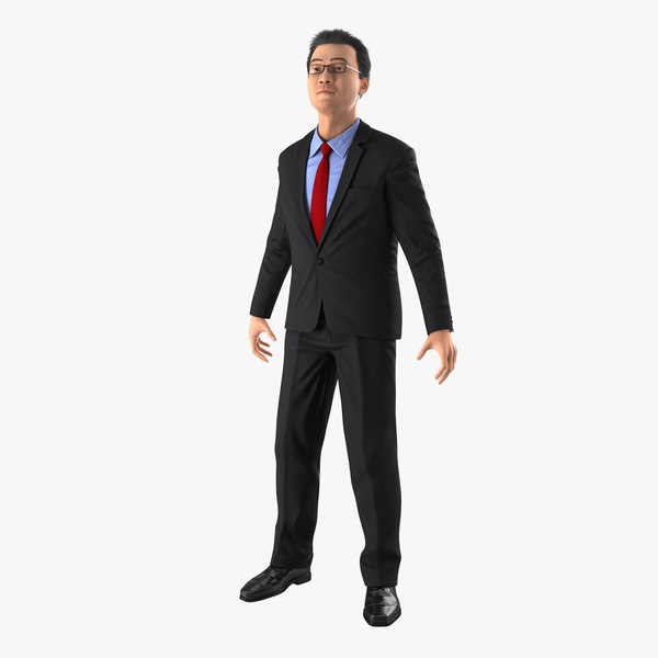 asian businessman rigged 2 3d model