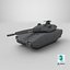 Futuristic Low-Profile Battle Tank Dark Gray 3D model