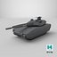 Futuristic Low-Profile Battle Tank Dark Gray 3D model